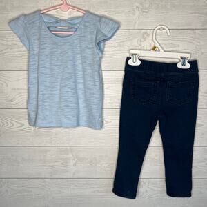 Jumping Beans girls’ “Frozen” top/faux denim pants Size 2T